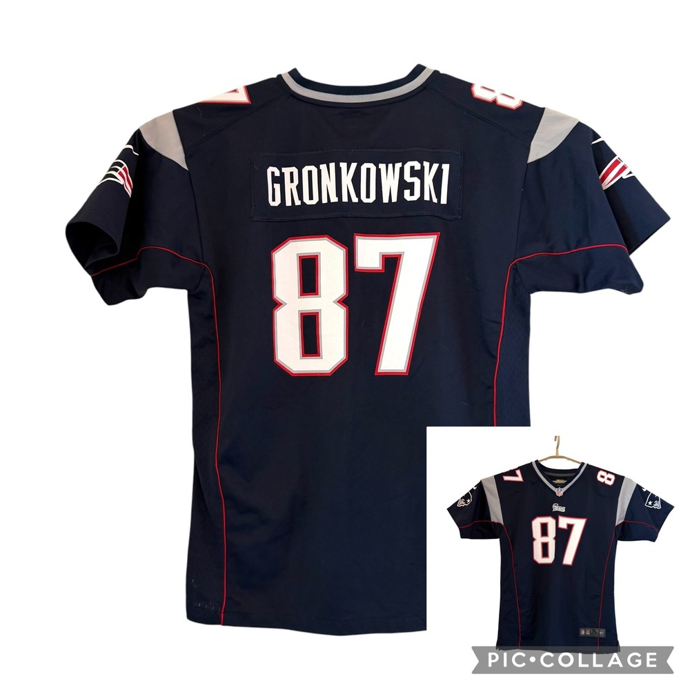 Nike New England Patriots Rob Gronkowski 87 Youth XL Jersey Blue NFL On Field